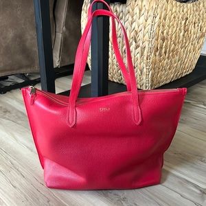 Furla red tote bag made in Italy